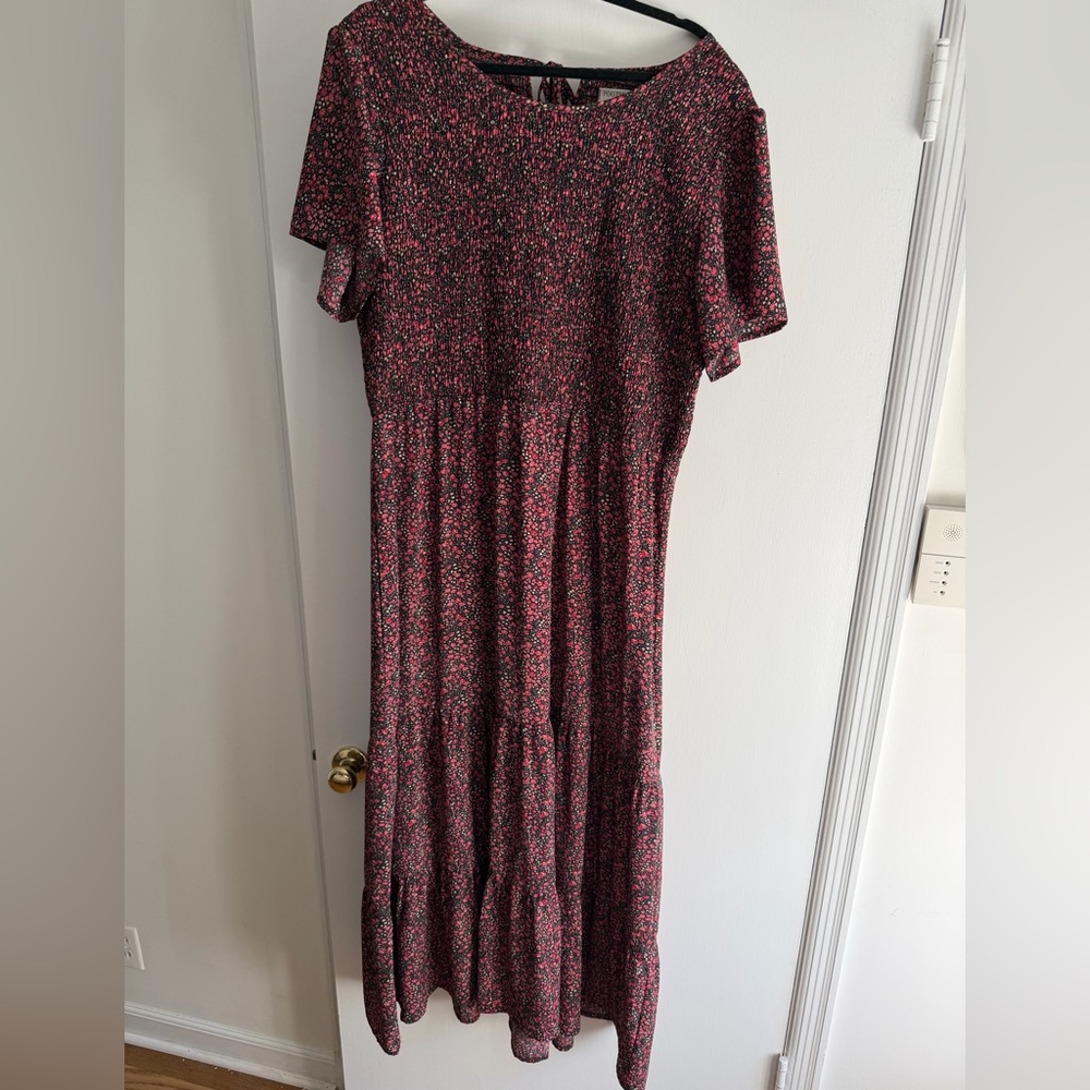 Floral Black and Pink Maxi Dress